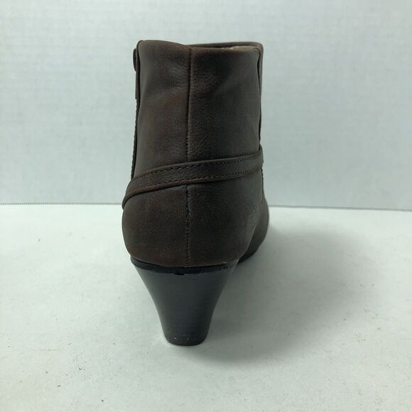 Life Stride Boots Womens Size 9 Active Arch Comfort Ankle Side Zip Brown F3 - Picture 11 of 13